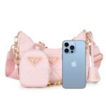 大人気 プラダ ショルダーバッグ ピンク ブラック PRADA Shoulder Bag Pink Black 番号PR004 - 画像 (23)